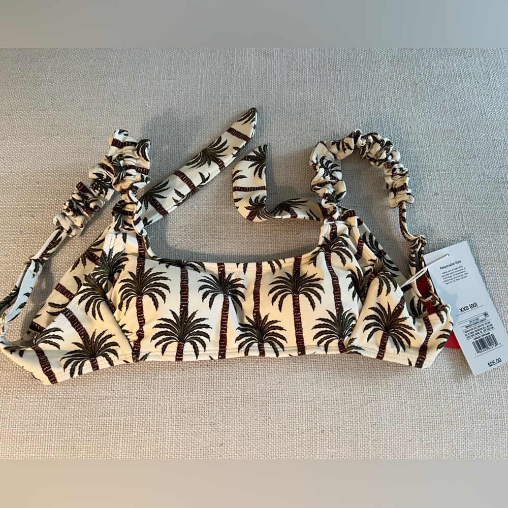 Women's Palm Print Bralette Bikini Top - Agua Bendita x Target
